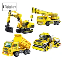 mailackers technical%c2%a0engineering bulldozer excavator dump truck car building blocks city construction vehicle bricks toys boys