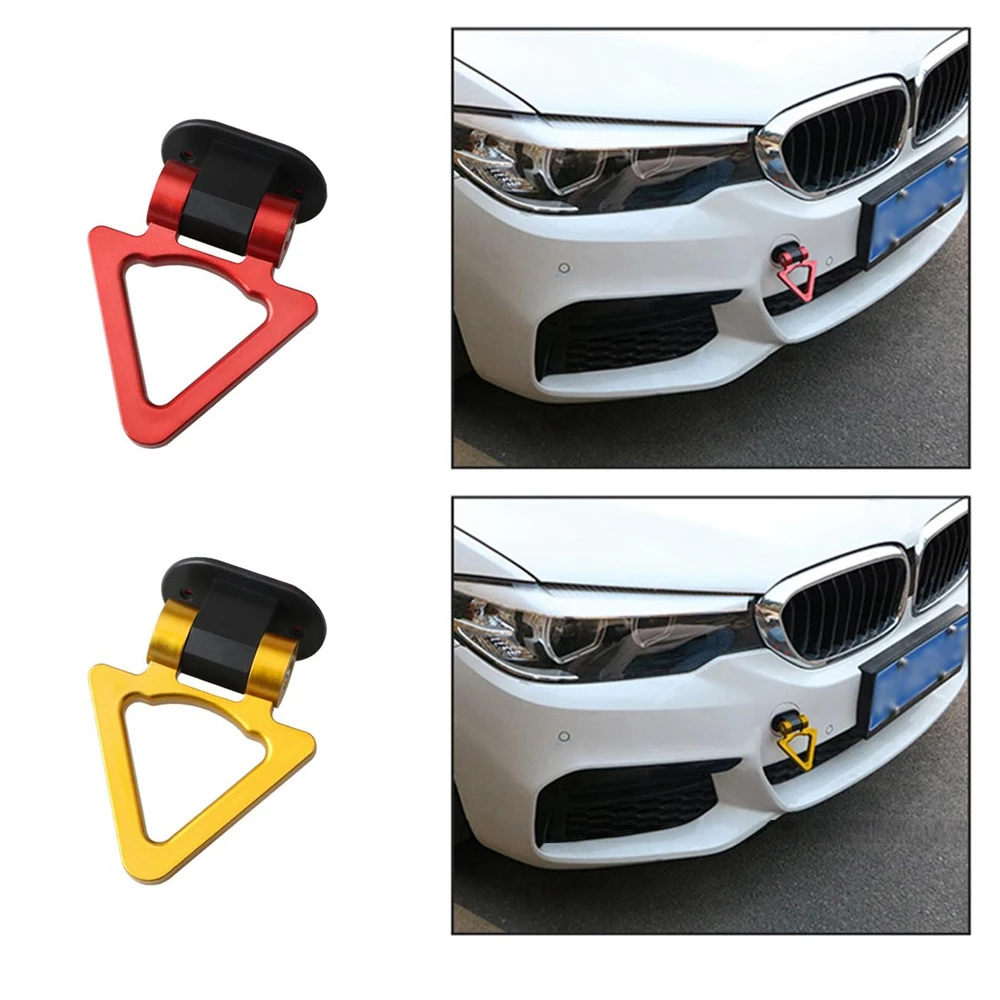 

Car Towing Hook Universal ABS Triangle Bumper Sticker Tow Hook For Racing Auto Trailer Simulation Adorn Accessories