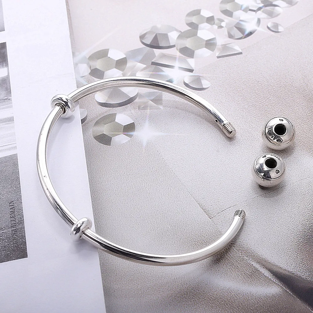 Браслет женский из серебра 925 пробы с бусинами | Украшения и аксессуары