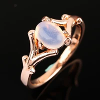 fashion wedding opal moonstone rings for women engagement rose finger ring anniversary party luxury jewelry accessories
