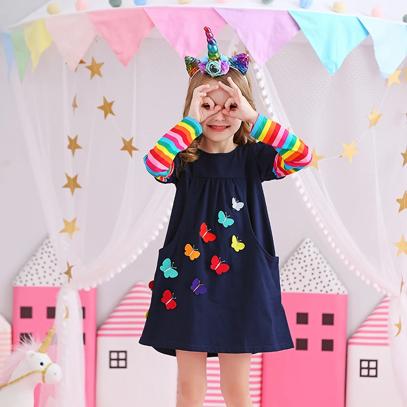 VIKITA Kids Girls Dress Baby Children Toddler Princess Dress Vestidos Children's Clothing Girls Autumn Winter Dresses 3-8 Years