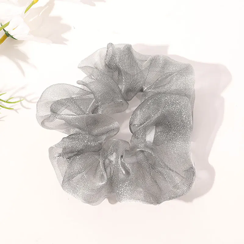 

Shiny Gauze Scrunchies Glitter Net Yarn Intestine Hair Ring Girls Hair Accessories Summer Hair Rope Hairband Women Headwear Hot