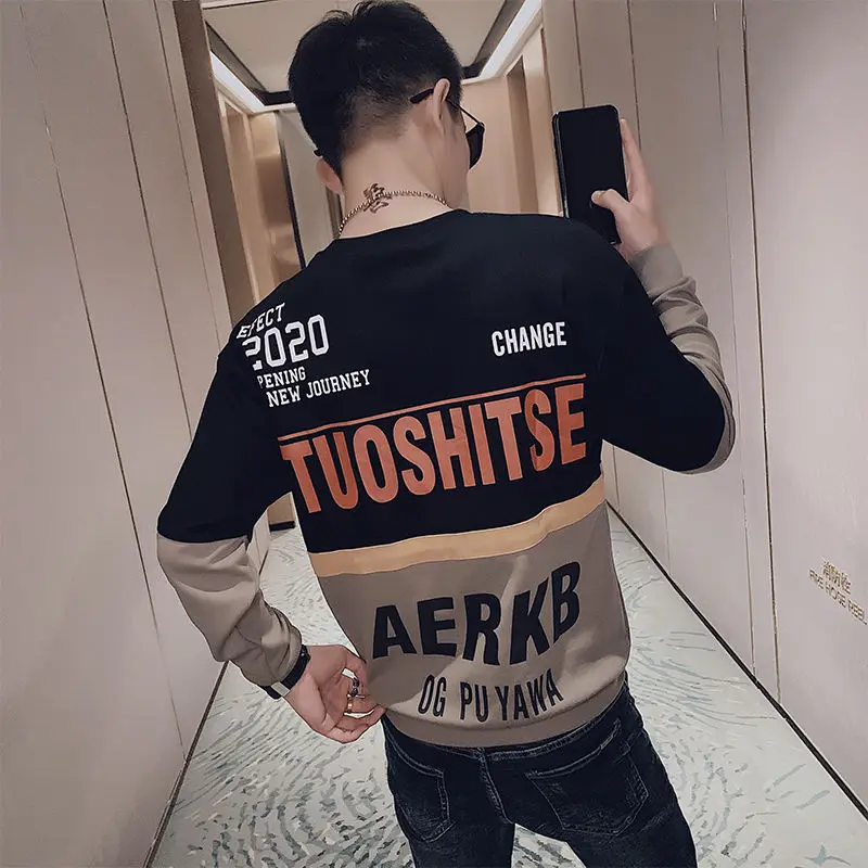 

2020 Fashion Hoodie Sweatshirts Men Of Autumn Round Neck Stitching Pocket Pullover For Hip Hop Overwatch Free Shipping