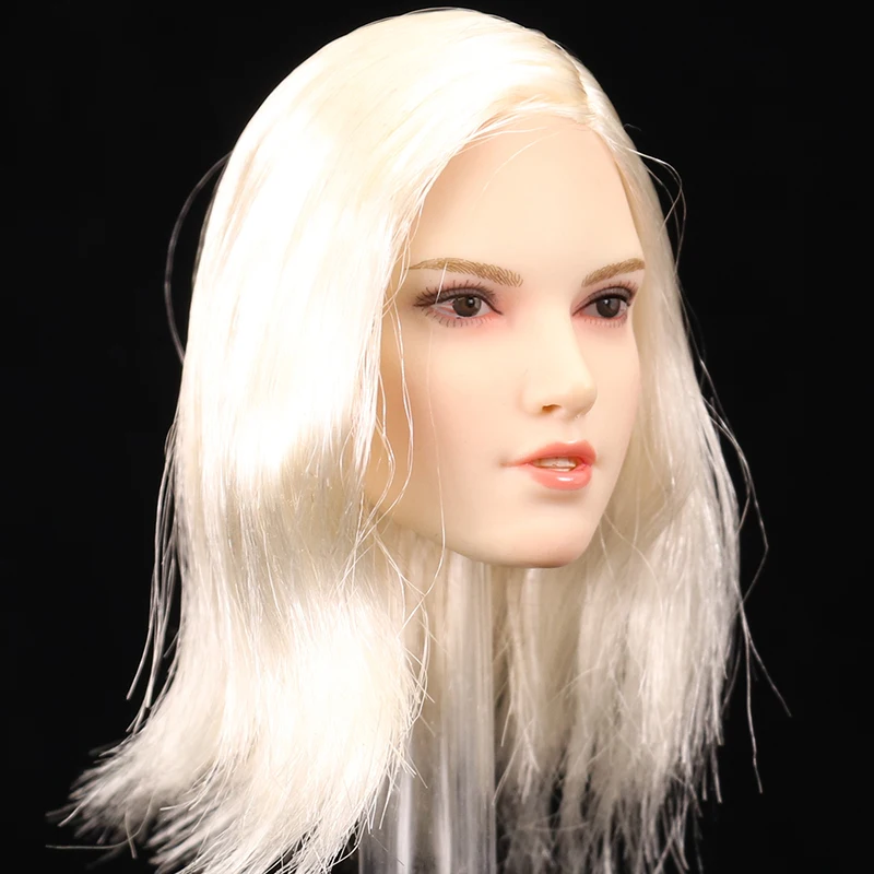 

1/6 Scale European and American Women Girl Head Models with Silver Hair for 12''Figures Bodies