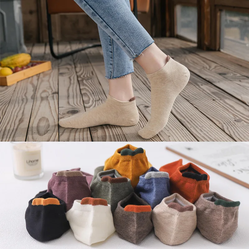 

Socks Men's Socks Summer Thin No-Show Socks Low-Cut Shallow Cotton Short Tube Women's Socks Japanese Fashion