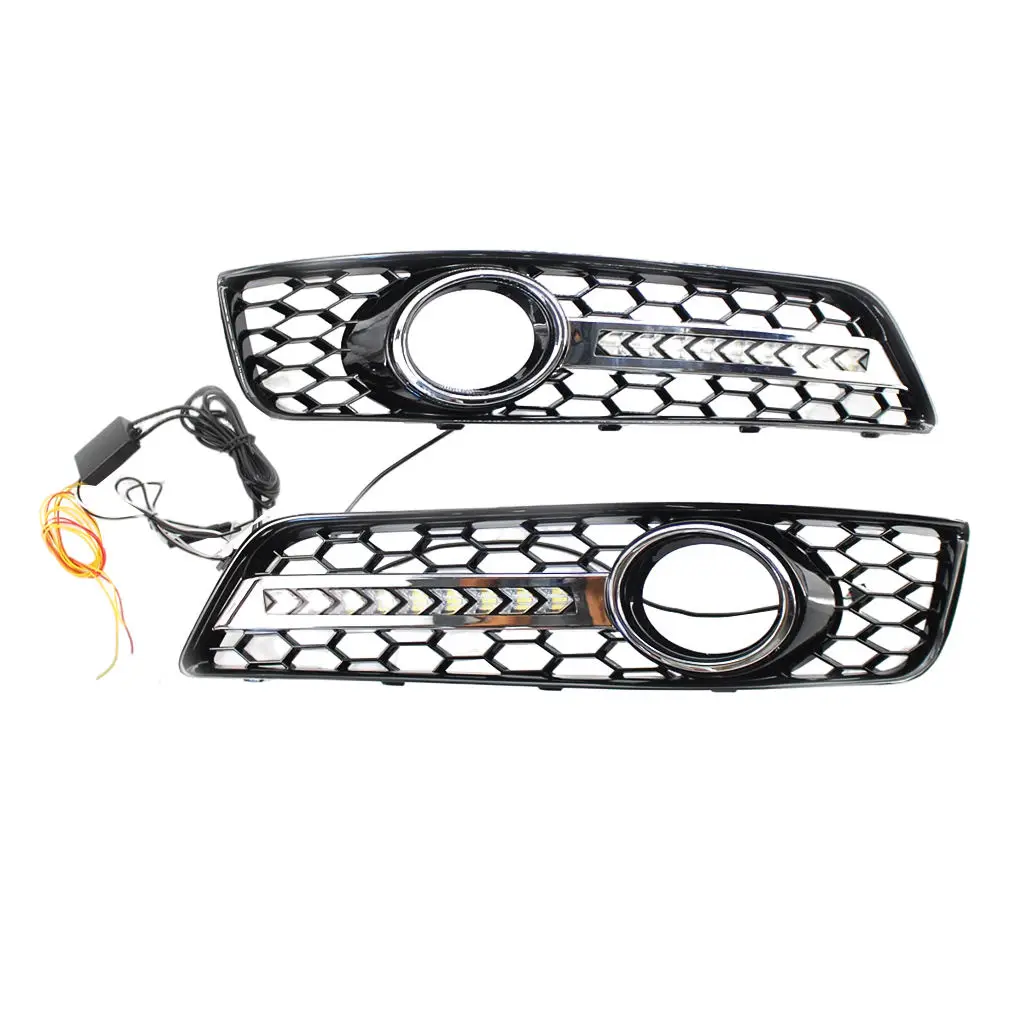 

2Pcs Car Front Fog Light Grilles Cover Modified ABS Plastic Lamp FrameTrim Kit Fits for Audi A3 8P 09-13 Automobiles 8P0807682D