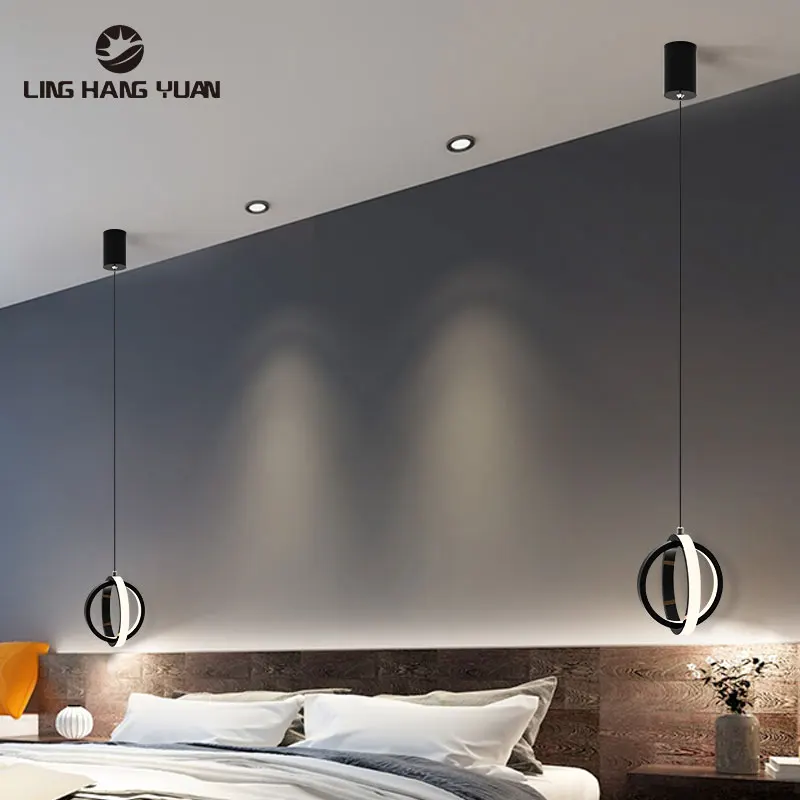 Lámpara de iluminación de techo Led moderna para dormitorio, sala de estar, comedor, mesita de noche, colgante de luz de 12W