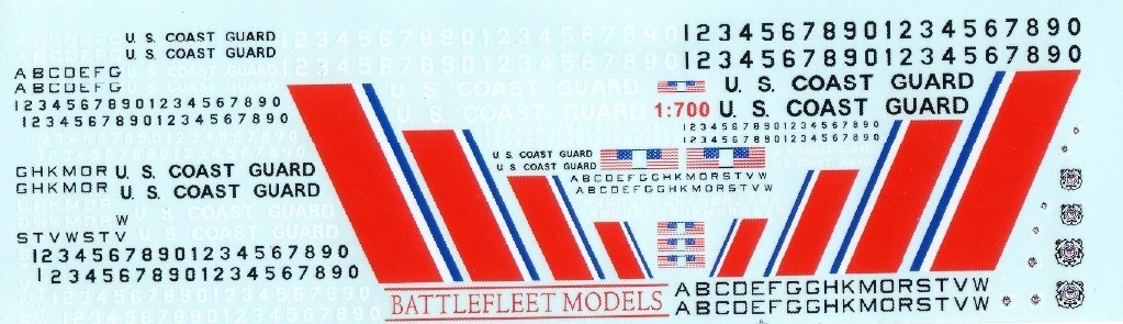 

1/700 Decal Mark for U.S Coast Guard Ship,1pc Model Accessory