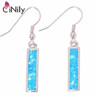 cinily created blue fire opal silver plated earrings wholesale hot sell fashion for women jewelry dangle earrings 1 58 oh3410