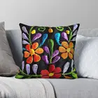 Мексиканские цветы, подушка, чехол, полиэстер, лен, бархат, на молнии, Декор, диванная подушка, чехол, диванная подушка, чехол, 18 дюймов