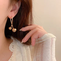 trendy irregular big small ball cross dangle earrings for women girls gold colour alloy earrings accessories gifts