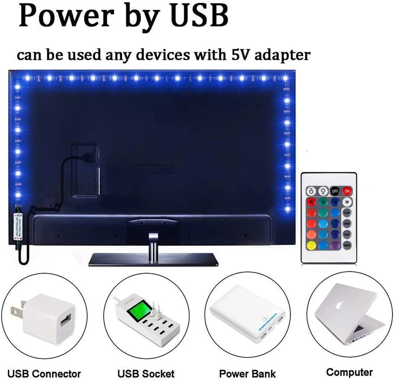 Светодиодная лента RGB 2538 на рождественскую елку с пультом ДУ | Дом и сад