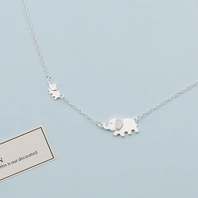 

Utimtree Cute Elephant Zircon Necklaces For Women Girl Party Gift Short Clavicle Chain choker Necklace
