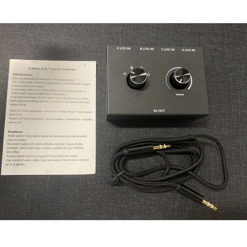 Neoteck 2 Way/4 Way 3.5mm Audio Switch Switcher x 1/1 Or 4 Splitter With Cable for Speaker | Электроника
