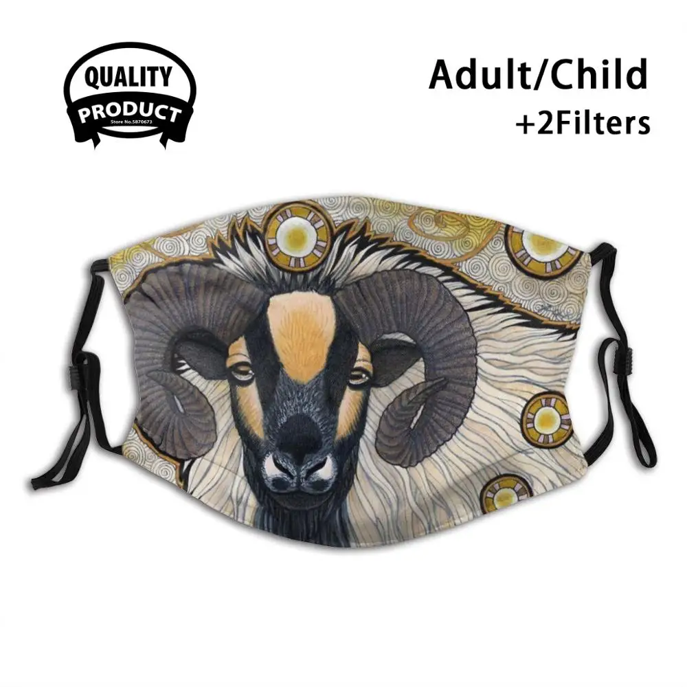 

Icelandic Sheep Anti Dust With Filter For Men Women Washable Black Masks Iceland Sheep Icelandic Ram Gold Magic Pagan Animal