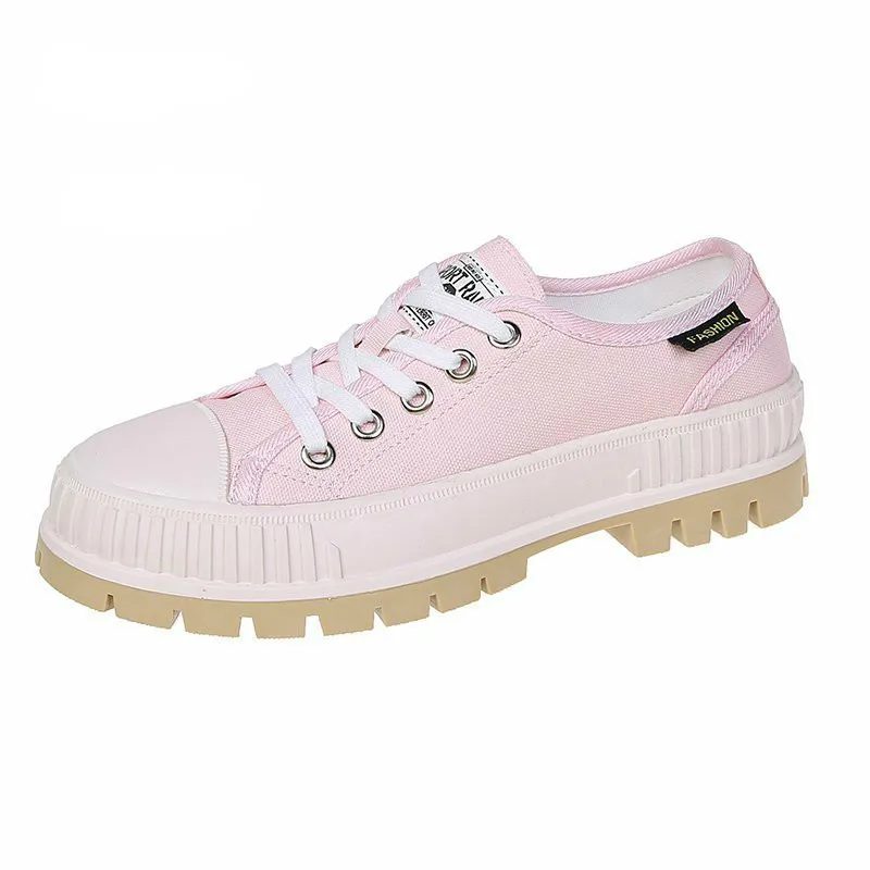 

Nice Canvas Casual Shoes Womens Sneakers Lace Up Student Shoes Chaussure Female Hot Sale Spring Walking Flats Shoes