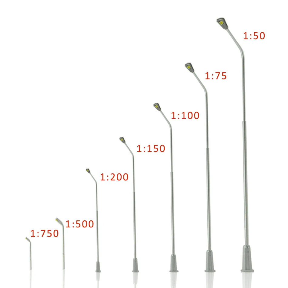 1/50 500 масштабная модель огни Светодиодный уличный фонарный столб аксессуар