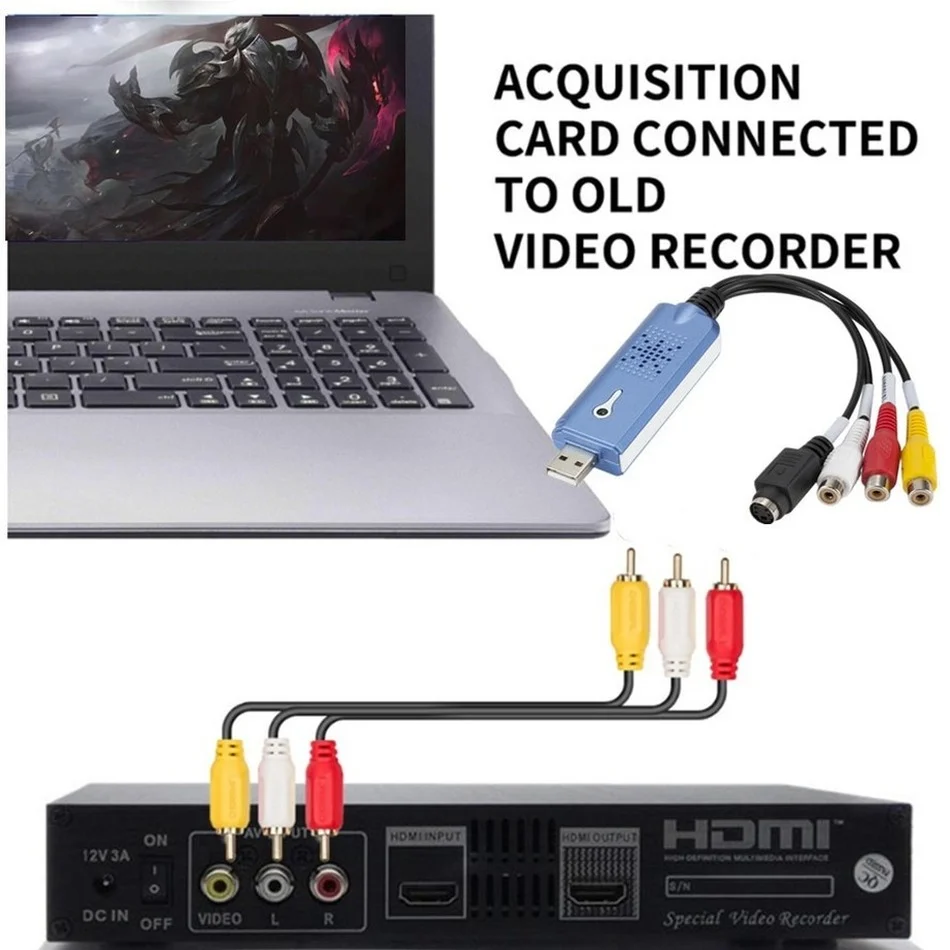 1 шт. подключи и работай для USB Easycap 2 0 Easy Cap аудио видео Захват адаптер VHS DVR DVD ТВ