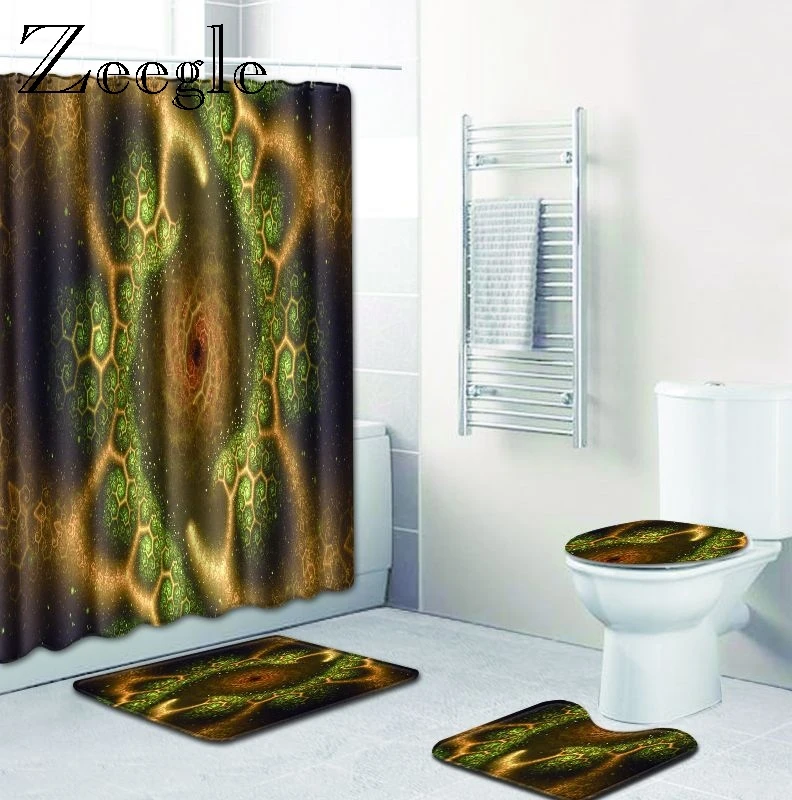 Zeegle коврик для ванной комнаты Душ Шторы комплект Противоскользящий напольный