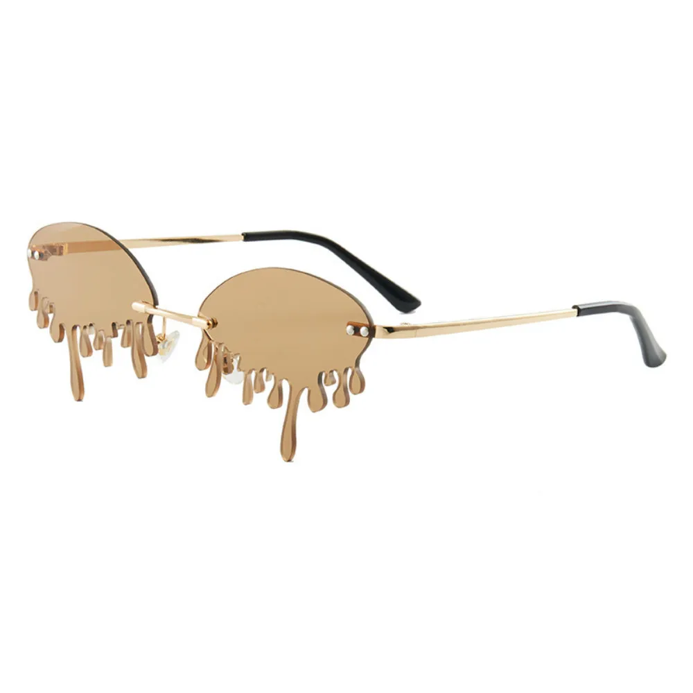 

Fashion Rimless Sunglasses Women New Vintage Unique Tears Shape Steampunk Sunglasses Female Eyewear Sun Glasses Shades UV400