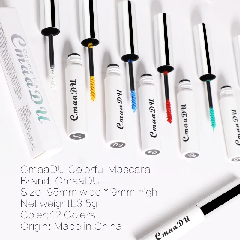 12 цветов тушь для ресниц водостойкая быстросохнущая завивка удлинение макияж