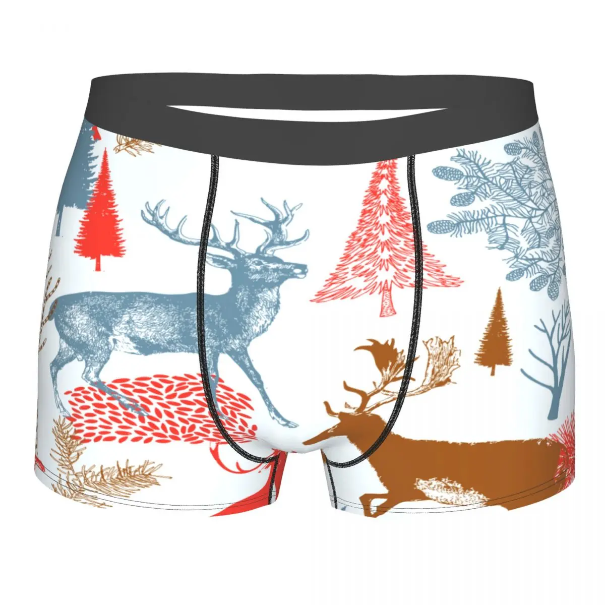 

Underwear Men Boxers Christmas Forest With Winter Deers Sexy Boxer Underwear Male Panties Underpants Boxershorts Homme