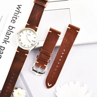 codfiedy genuine leather watch band 18mm 20mm 22mm retro oil waxlitchi leather watch strap watchband for huawei men women brown