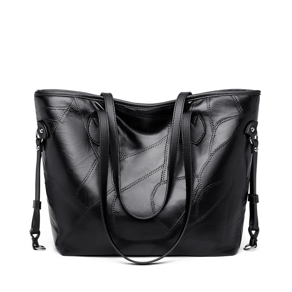 

Large Capacity Shoulder Bag Women New Luxury Fashion Black Handbags Soft Sheepskin Leather Lady Shoulder Bags For Women 2020