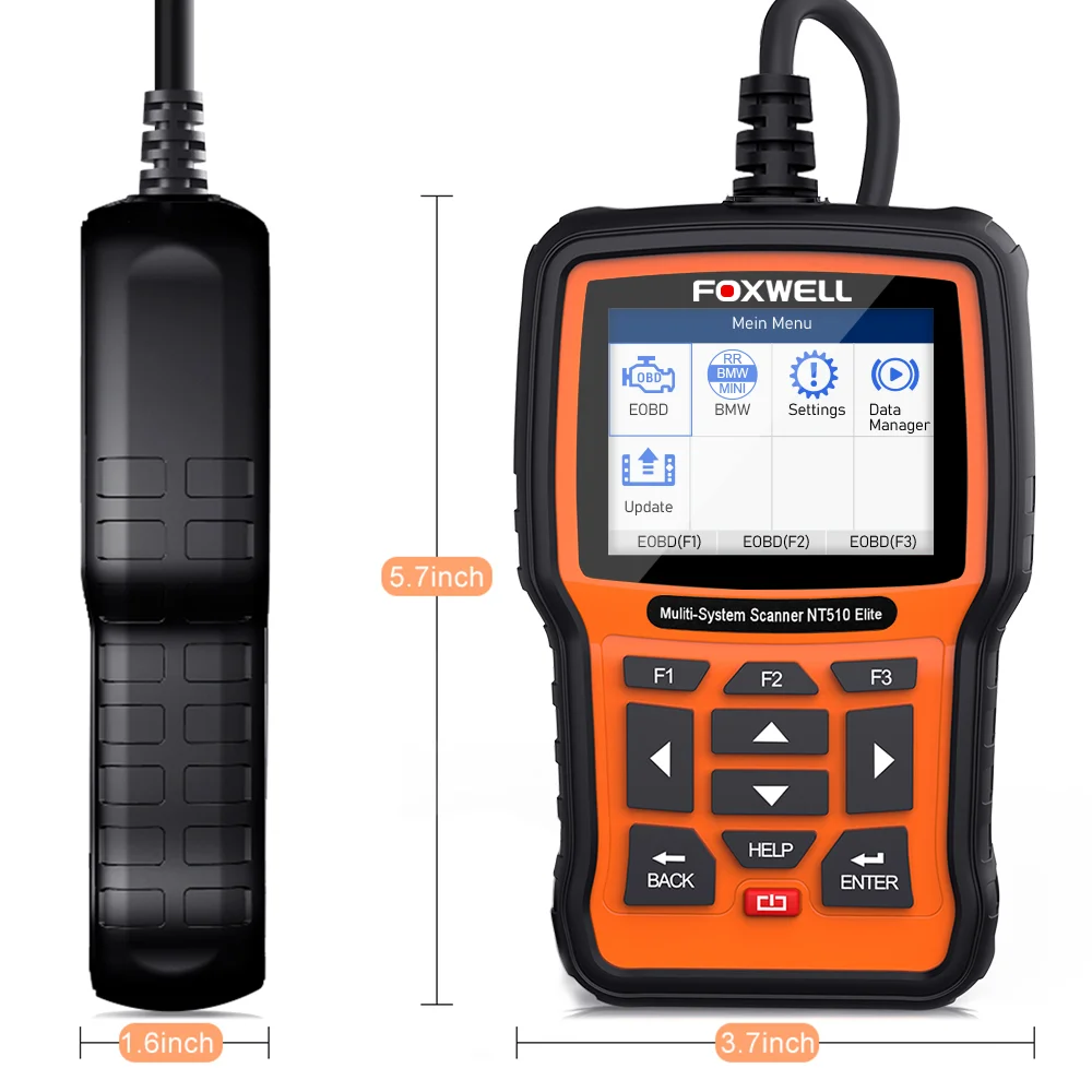 FOXWELL NT510 Elite полная система OBD2 автомобильный диагностический инструмент ABS подушка безопасности SRS EPB сброс масла DPF BMS ODB2 OBD 2 Автомобильный сканер