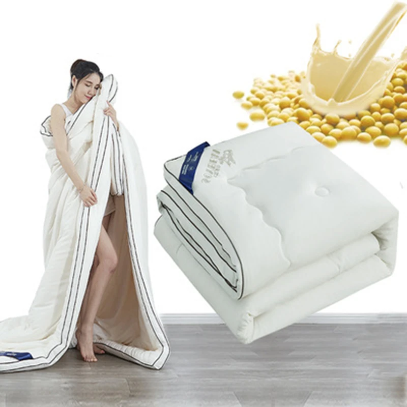 

TONGDI Soybean Fiber Quilt Aid Sleep Modern Luxury Home Textiles Super Warm Soft Thick Blanket Pure Cotton For Bed All Season