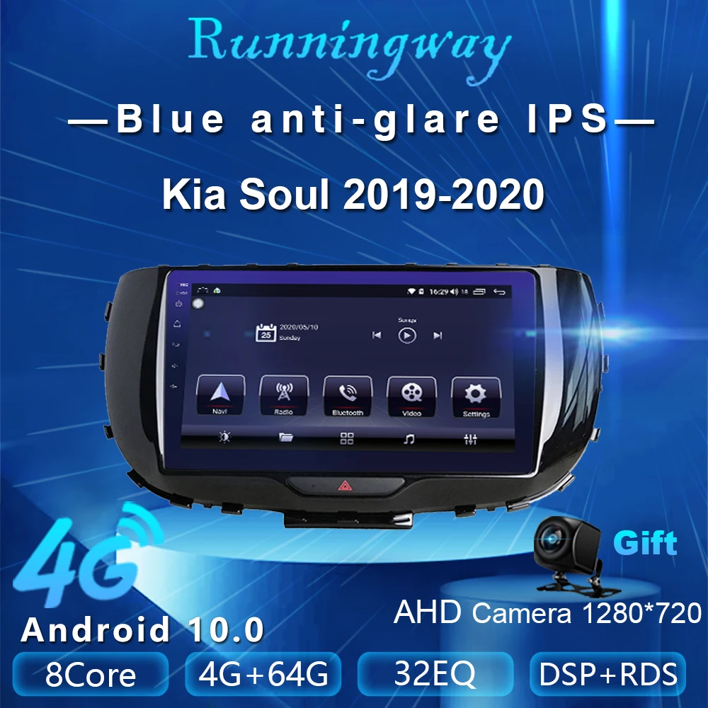Runningway Android 10 0 5G автомобильный DVD для Kia Soul SK3 2019 2020 4G + 64G Автомобильный Радио