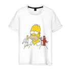 Мужская футболка хлопок Гомер симпсон добро и зло