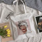 Сумка для покупок в стиле Харадзюку, забавная большая сумочка, кошелек с принтом Давида Микеланджело, розовая Холщовая Сумка на плечо с принтом