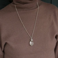 2019 fashion wishing dandelion crystal pendant necklace water drop shape simple clear glass pendant jewelry for women men