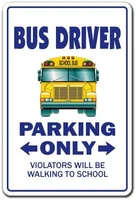 bus driver novelty sign parking signs school gift wall plaque decoration