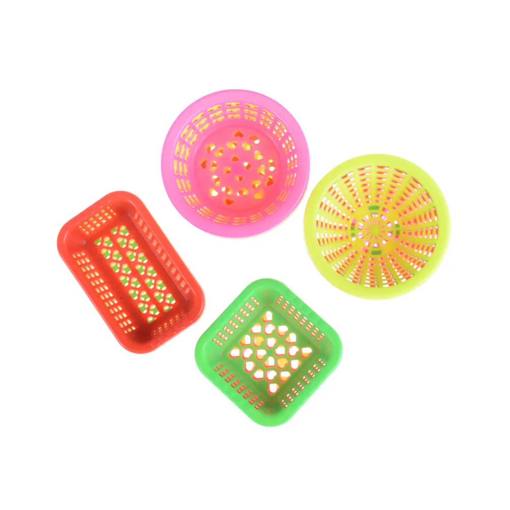 

4pcs 1:12 Basket Doll House Pocket Mini Miniature Square Round Basket DIY Kitchen Accessories