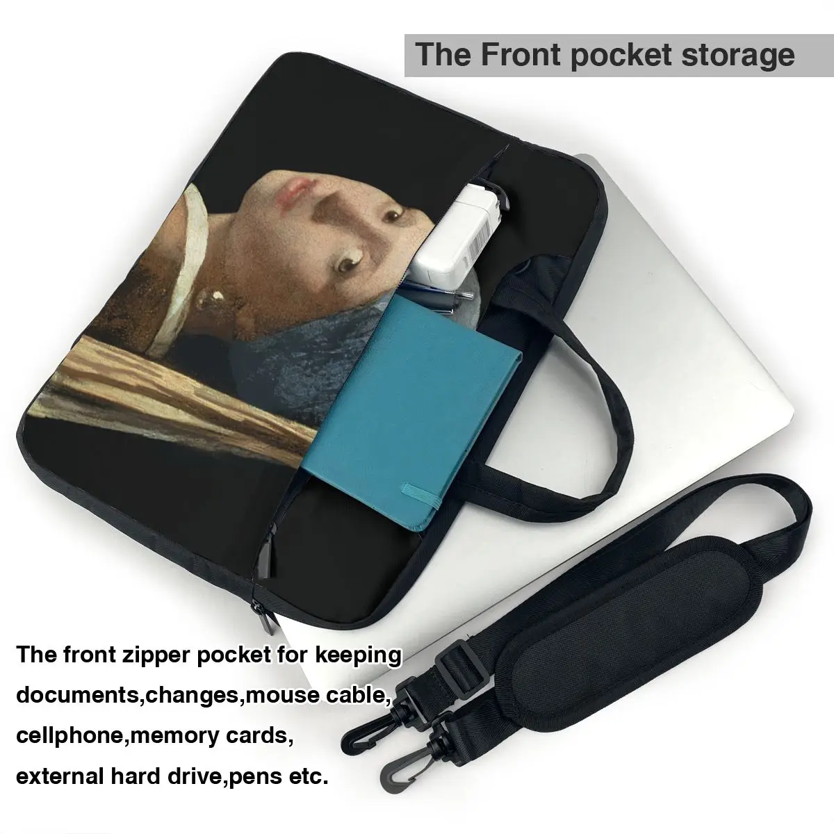 Женская сумка для ноутбука с жемчужинами и серьгами винтажная Защитная