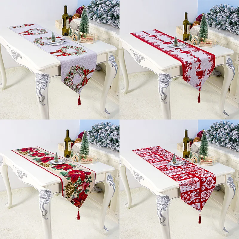 180*35 см Рождественский Настольный коврик скатерть флаг вечерние украшения для