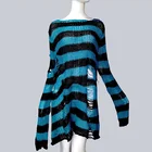 Свитер женский трикотажный в рубчик, теплый винтажный Топ, приталенная пикантная свободная уличная одежда, элегантный вязаный пуловер
