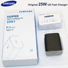Супер-быстрое зарядное устройство S10 +, 25 Вт, кабель Type C PD, быстрая зарядка, 3,0 оригинальный адаптер для путешествий для Samsung Galaxy A70 A80 Note10