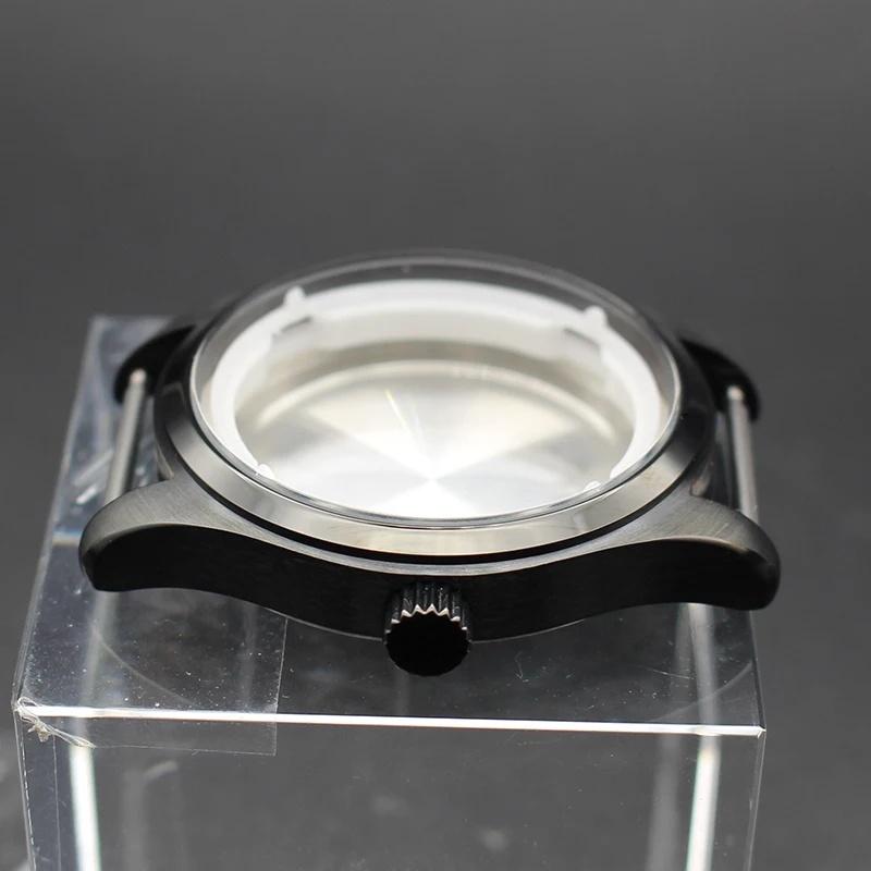 40mm Black 316L Stainless Steel Men's Watch Cases Accessory Parts 100m Waterproof For Seiko NH35 NH36 Movement Fit 20mm Strap