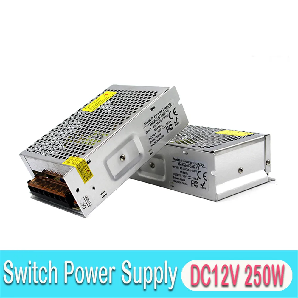 Переменный переключатель источника питания DC 12V 21A 250W Драйвер светильник
