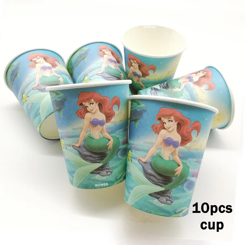 10Paper Cup 6 шт., вечерние подарочные коробки для маленькой Конфета "Русалка", подарочные коробки для детей, праздничные украшения для девочек на день рождения, вечерние подарки русалки - Цвет: 10Paper Cup