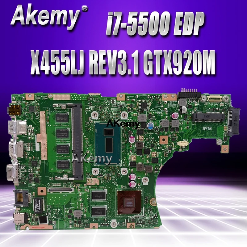 

NEW Akemy For Asus X455LJ REV3.1 W/ GTX920M/i7-5500U mainboard X455L X455LF X455LB EDP Motherboard