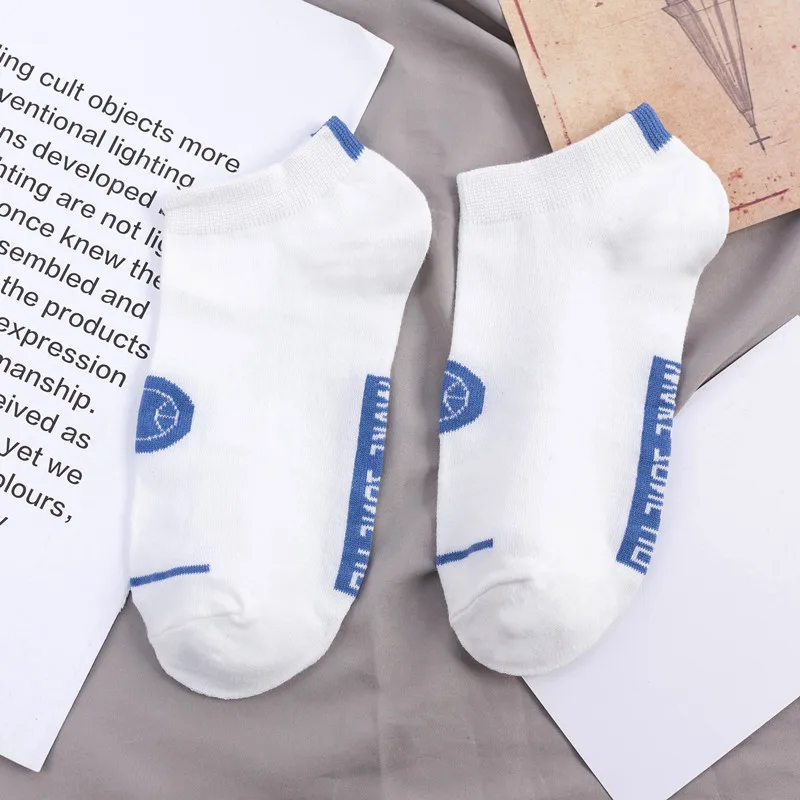 

2021 Summer Men's Socks Trend All-match Short Tube Socks Casual Simple Printing Boat Socks Sport Basketball Comfortable Fashion