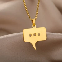 stainless steel dialogue information pendant necklaces for women gold silver color hip hop gothic choker punk creative jewelry