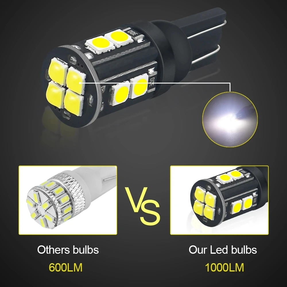OKEEN 1/2/10 Pcs Car LED Bulbs T10 W5W 12SMD 3030 Canbus Auto Error Free Turn Signal Light License Plate Lights Interior Reading - купить по