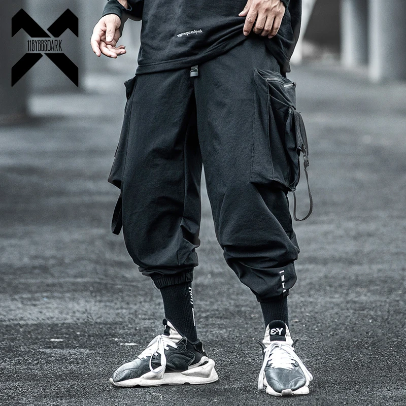 

11 BYBB'S DARK Big Pocket Pants Cargo Streetwear Mens Joggers Ankle-length Pants Harajuku Fashion BB85