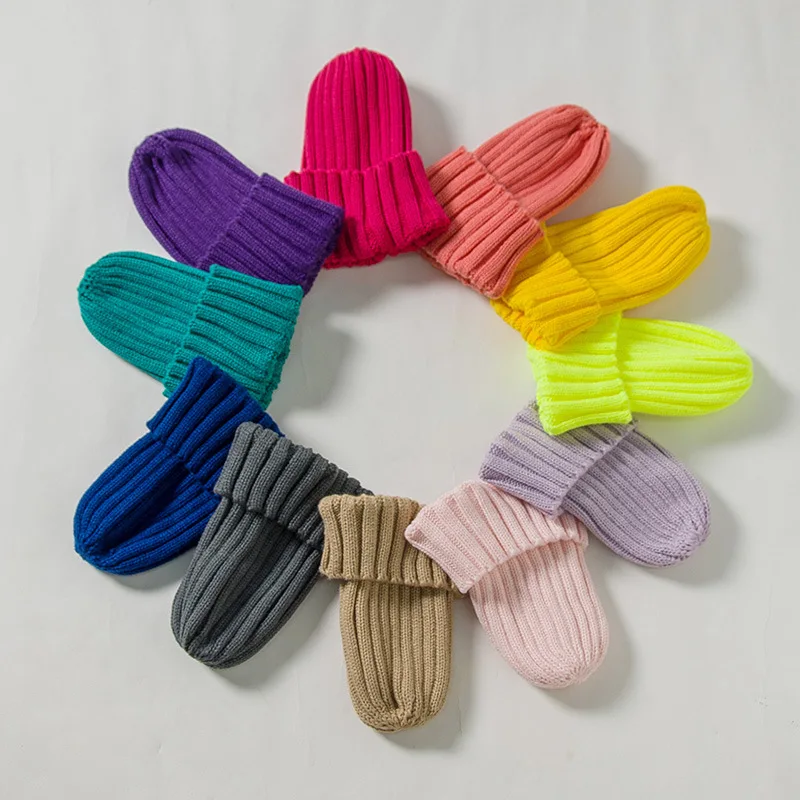 

Fashion Baby Girl Boy Hat Winter Solid Warm Kids Beanie Hat Candy Color Children Caps Crochet Elasticity Woolen Knitted Hats