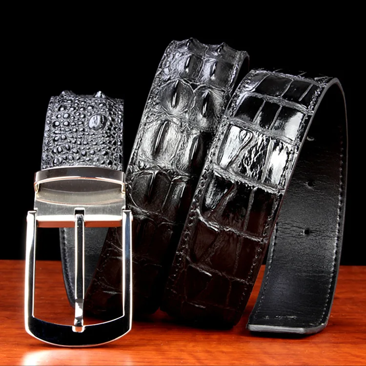 

Crocodile Leather Men's belts high quality fashion Genuine Leather smooth buckle women luxury trending cintura belt designer